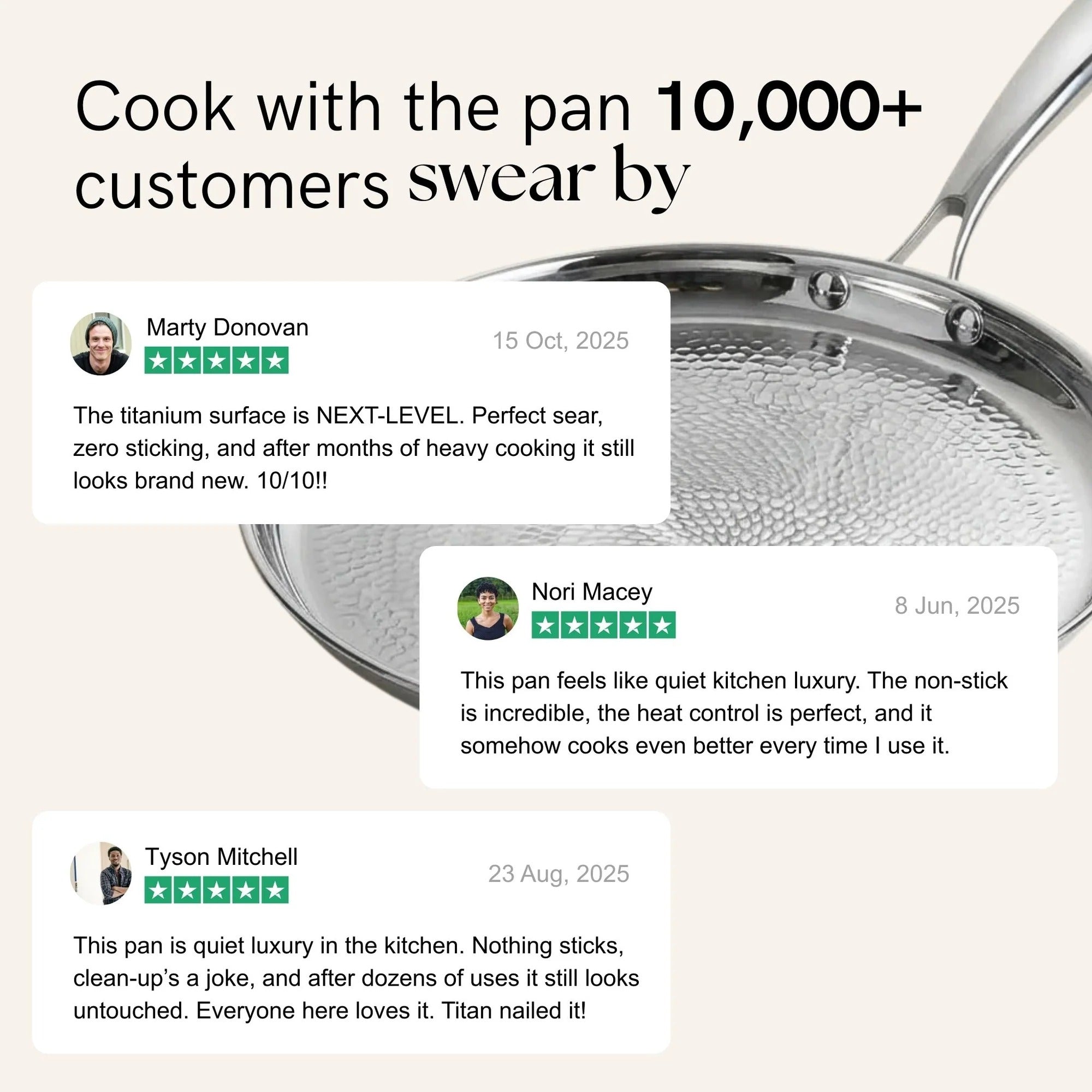 Hammered Titanium Pan Lid