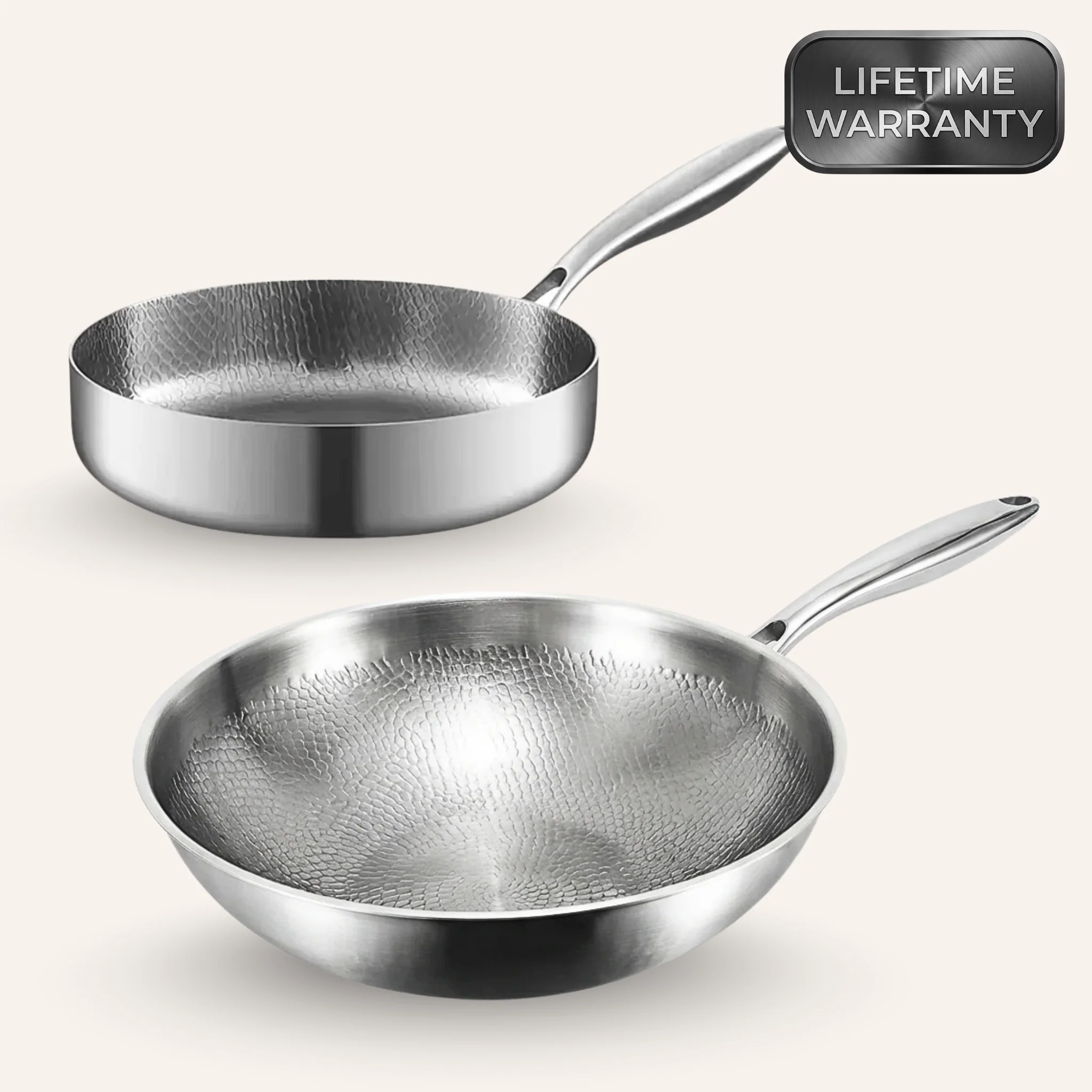 Titanium Wok & Fry Pan Set